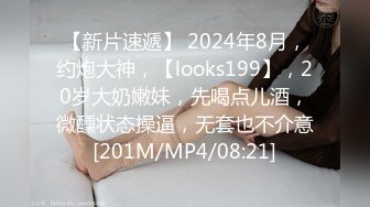 【新片速遞】 2024年8月，约炮大神，【looks199】，20岁大奶嫩妹，先喝点儿酒，微醺状态操逼，无套也不介意[201M/MP4/08:21]