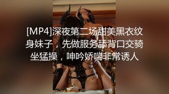 [MP4]深夜第二场甜美黑衣纹身妹子，先做服务舔背口交骑坐猛操，呻吟娇喘非常诱人