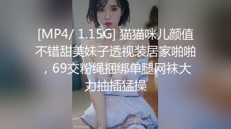 [MP4/ 1.15G] 猫猫咪儿颜值不错甜美妹子透视装居家啪啪，69交粉绳捆绑单腿网袜大力抽插猛操